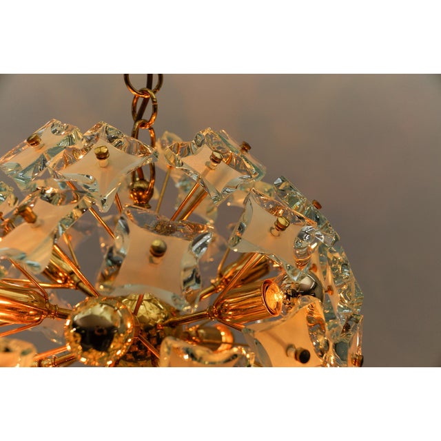 Gold and Glass Snowflake Lamp from Zero Quattro, Italy, 1960s For Sale - Image 12 of 15