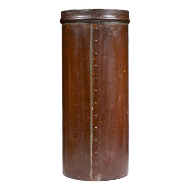 Vintage Riveted Steel Shipping Drum/Umbrella Stand c.1910-1940 For Sale