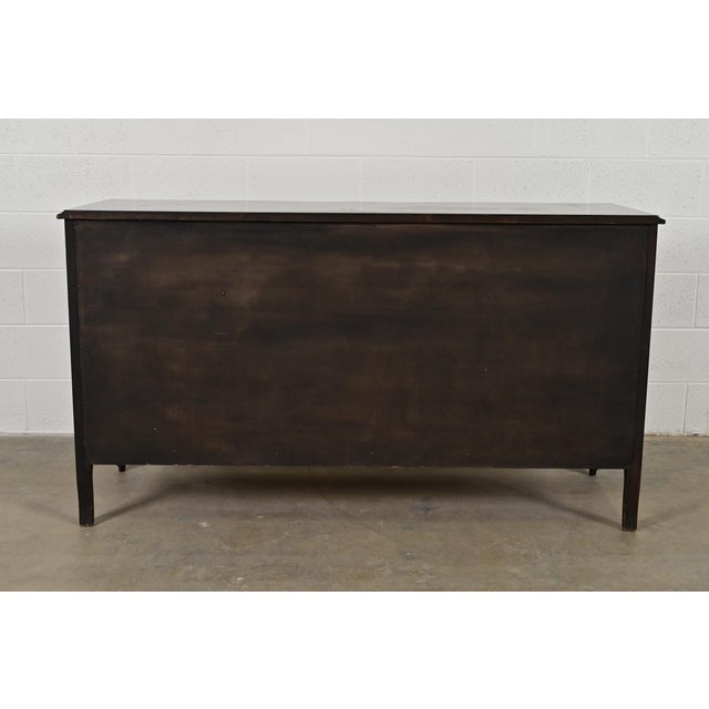 French Provincial Louis XV Carved Walnut Triple Dresser, Circa 1960s For Sale - Image 10 of 11