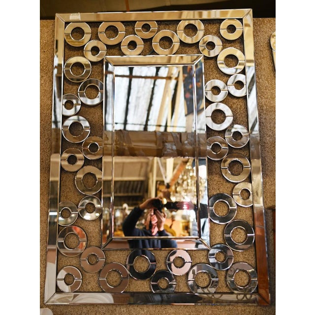 Glass Art Deco Pier Glass Mirror with Circles For Sale - Image 7 of 7