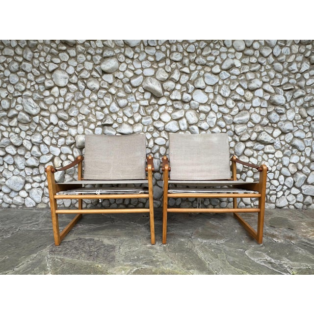 1980s Cicada Safari Chairs by Bengt Ruda for Ikea, Sweden, 1970s, Set of 2 For Sale - Image 5 of 14