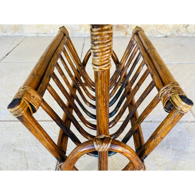 Vintage Bamboo Rattan Magazine Rack, 1970s For Sale - Image 12 of 16