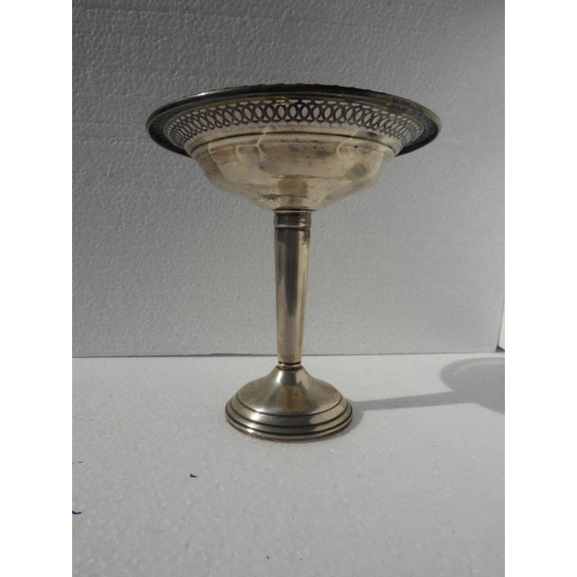 Silver Vintage Gruen Weighted Sterling Pedestal Silver Candy Dish For Sale - Image 8 of 9
