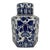 1980s Hexagonal Blue and White Ginger Jar For Sale