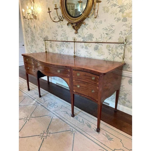 18th Century Late 18th Century Antique English Georgian Mahogany Serpentine Sideboard (Circa 1790) For Sale - Image 5 of 12