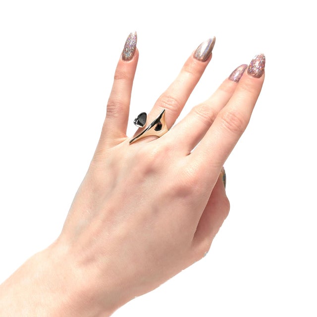 Signed Modernist Ed Wiener 14k Gold Cocktail Ring For Sale - Image 15 of 16