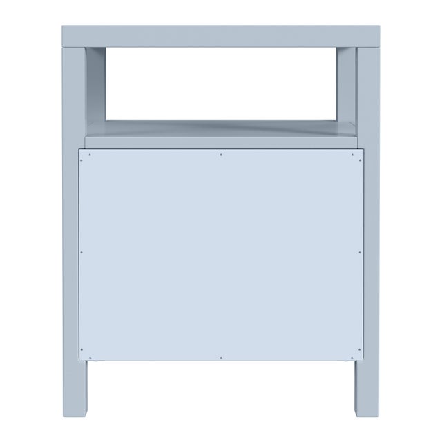 Nora 21 in. W Rectangular Wood 2 Drawer Nightstand with Open Shelf, Light Blue For Sale In Chicago - Image 6 of 8