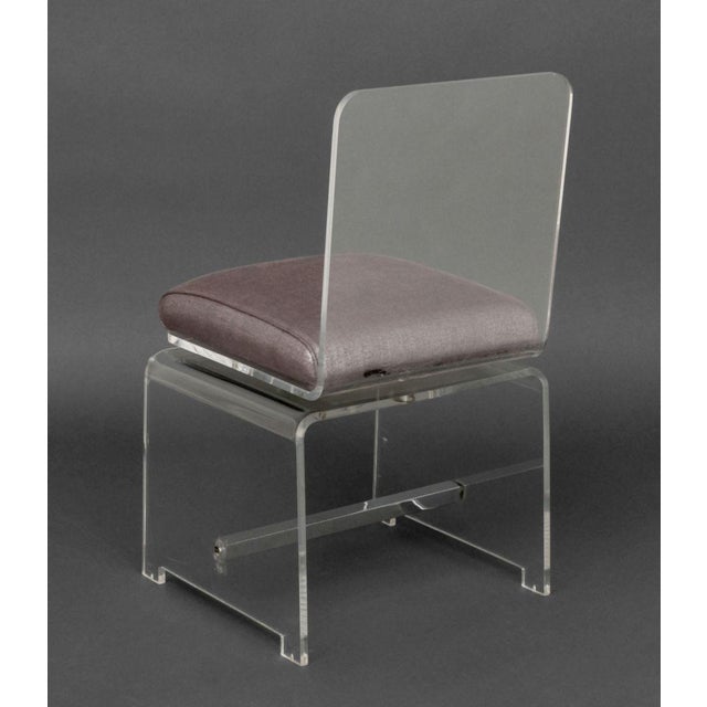 Plastic Modern Clear Acrylic Swivel Side Chair For Sale - Image 7 of 7