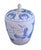 Chinoiserie Blue and White Mid-Century Chinoiserie Temple Jar For Sale - Image 3 of 7