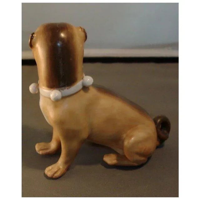 19th Century Antique 19th Century Continental Porcelain Model of a Pug Dog For Sale - Image 5 of 8