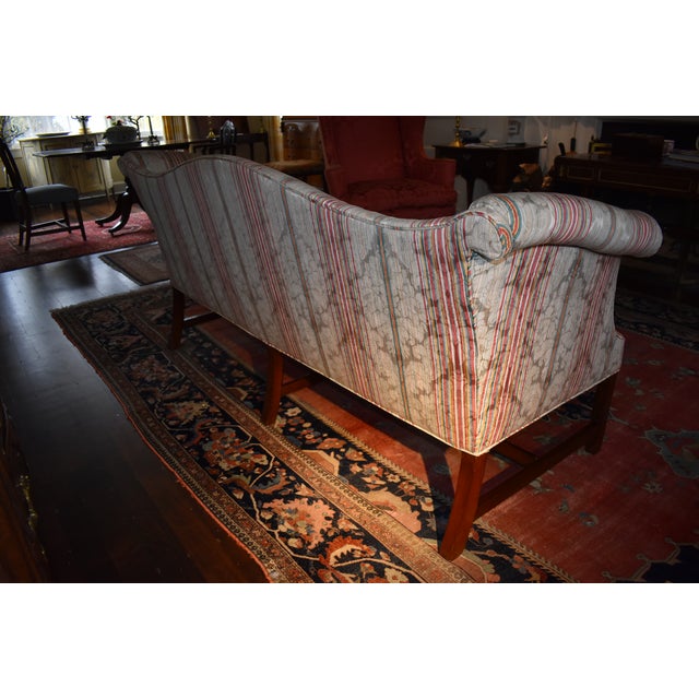 18th Century Chippendale Sofa With a Silk Blend Damask Cover For Sale - Image 10 of 11