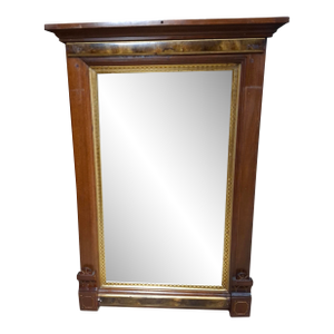 Victorian Aesthetic Movement Parcel Gilt and Stained Oak Mirror