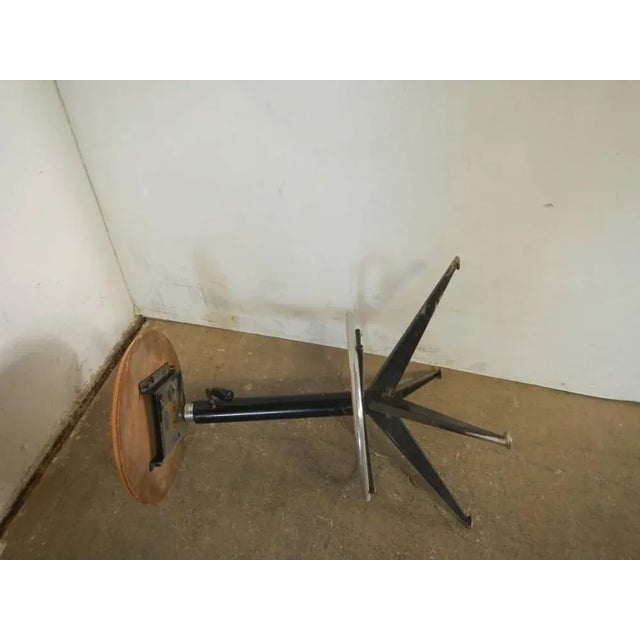 Adjustable Stool in Beechh and Iron,1970s For Sale - Image 6 of 8
