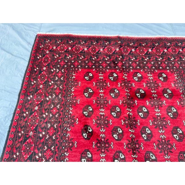 Red Fine Quality Red Khal Mohammadi Hand-Knotted Wool Rug - 7'9" X 5'1" For Sale - Image 8 of 9