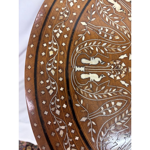 Wood Anglo-Indian Inlaid Elephant Table For Sale - Image 7 of 11