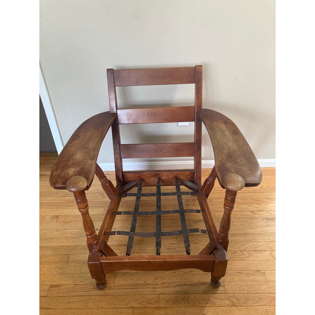 Rare Vintage Cushman Colonial Club Lounge paddle arm chair in the Adirondack style designed by Herman DeVries and made by...