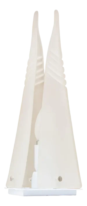 Murano Pyramid Table Lamp in Frosted Glass, Italy, 1970s