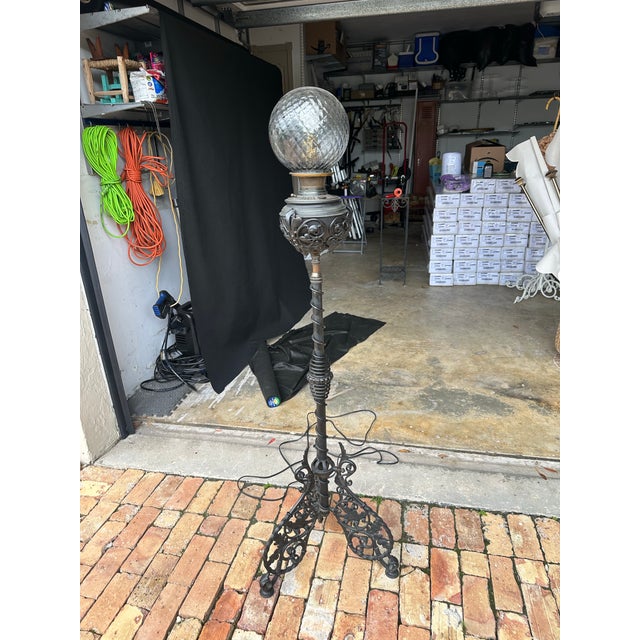 Metal Late 19th Century Bradley & Hubbard Ornate Victorian Piano Floor Lamp For Sale - Image 7 of 10