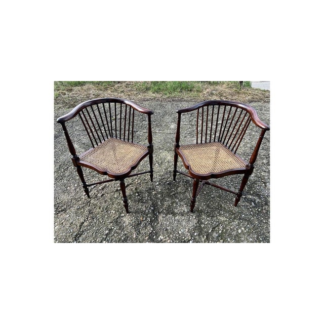 Set of Art Nouveau Corner Chairs attributed to Adolf Loos for FO Schmidt, 1890s For Sale - Image 4 of 18