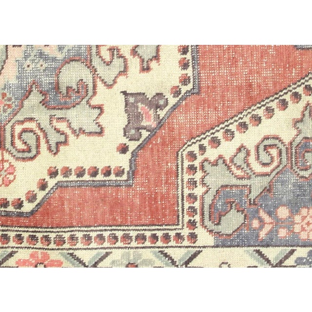 1960s Turkish Oushak Rug. Handwoven with wool on wool foundation in the Oushak region of Western Turkey. The Anatolian...