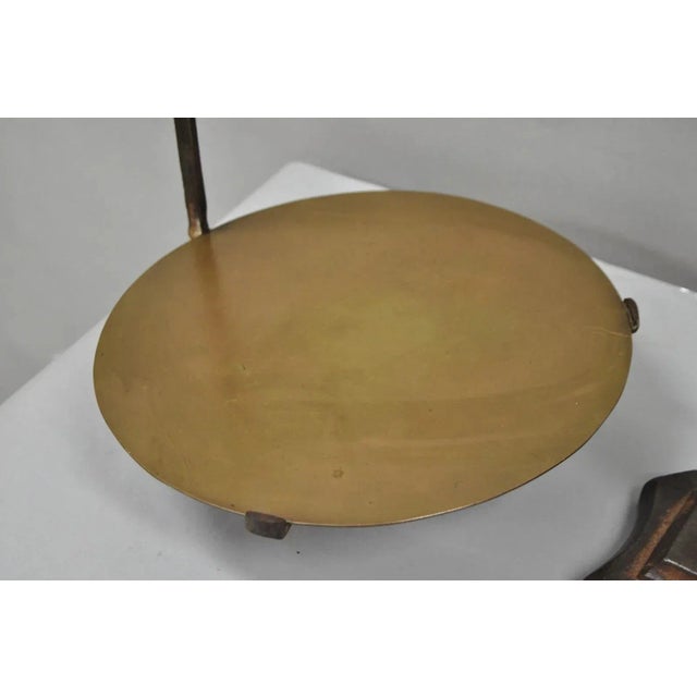 Metal Mid 19th Century Antique English Gothic Arts & Crafts Hand Wrought Iron Balance Beam Scale For Sale - Image 7 of 12