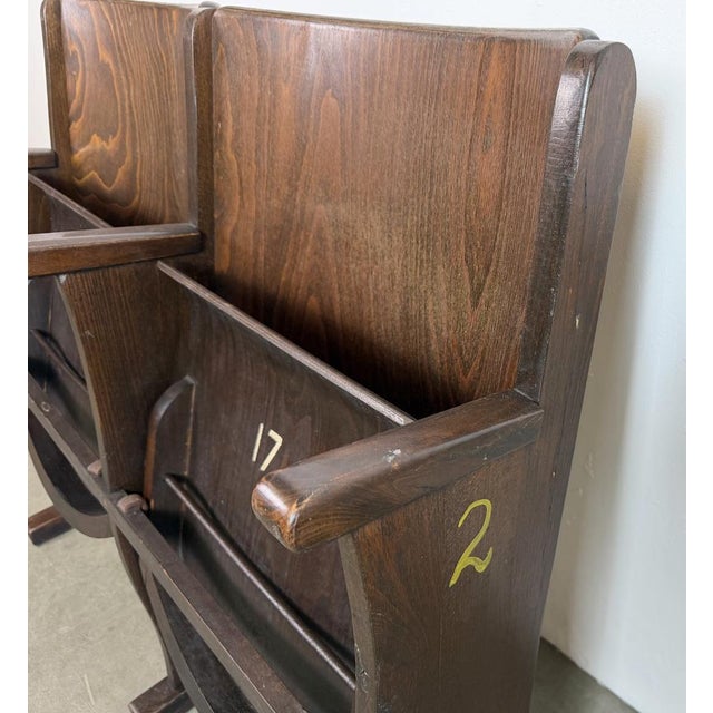 Brown Vintage Two-Seater Cinema Bench from Ton, 1960s For Sale - Image 8 of 18