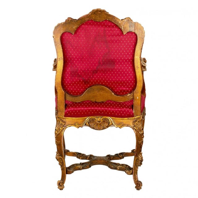 Rococo Carved Armchair in the style of Rococo, 1920s For Sale - Image 3 of 7