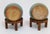Wood Pair of Vintage Mint Green Ceramic Planters on Wrapped Wood Stands For Sale - Image 7 of 17