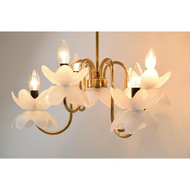 Mid-Century Glass Chandelier, 1970s For Sale - Image 9 of 14