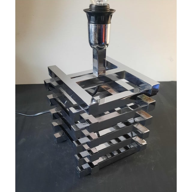 Mid-Century Modern Vintage Chrome Table Lamp, 1970s For Sale - Image 3 of 12