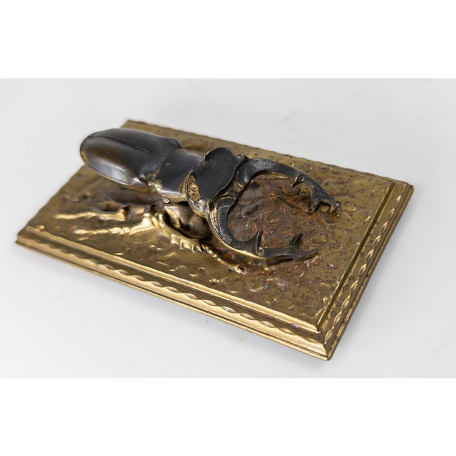 19th Century Gilt Bronze and Copper Letter or Paper Clip in the Form of a Stag Horn Beetle For Sale - Image 4 of 11