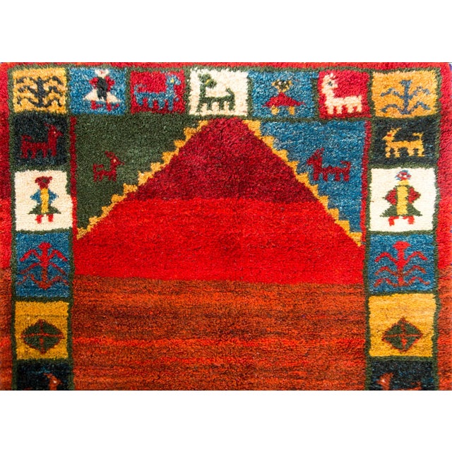 Vintage Persian Gabbeh Rug For Sale - Image 4 of 11