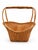 Camel Vintage Wicker Gathering Basket With Wrapped Bamboo Handle For Sale - Image 8 of 8
