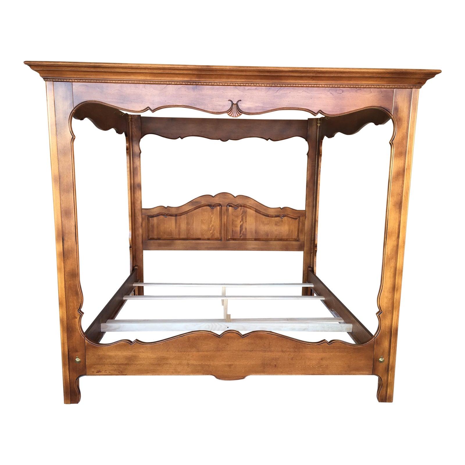 Ethan Allen Country French King Size Canopy Bed Chairish