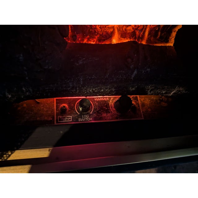 Mid 20th Century Fireplace With Logs and Flame For Sale - Image 4 of 10