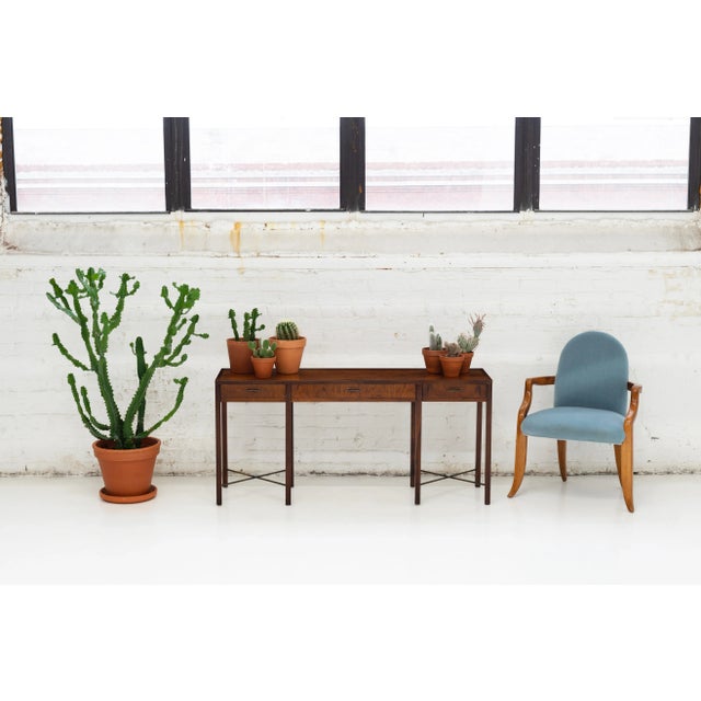 Founders Walnut and Brass Console For Sale - Image 12 of 13