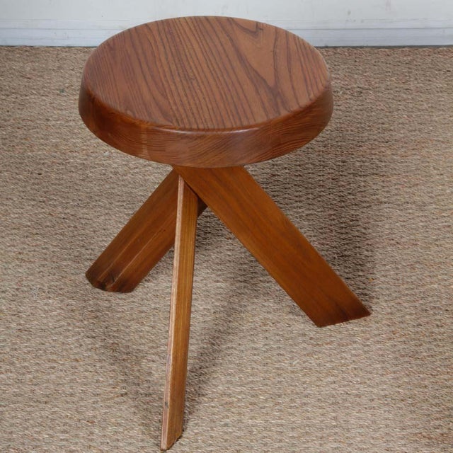 1980s Elm Model S31 Stools by Pierre Chapo, 1980, Set of 2 For Sale - Image 5 of 7