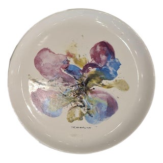 Twenty Years of B.S.N. Dish by Zao Wou-Ki, 1986 For Sale