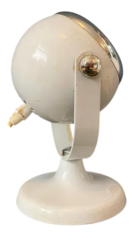 Small Mid-Century Space Age White Eyeball Table Lamp