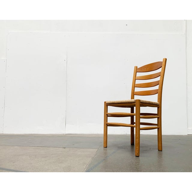Set of Scandinavian Papercord Bench and Chair in Oak from TS For Sale - Image 4 of 18