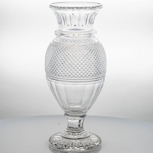 Clear Crystal Diamond Balustre Vase from Baccarat, France, 1900s For Sale - Image 14 of 16
