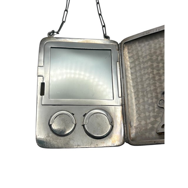 Metal Antique Sterling Silver Compact/Coin Purse For Sale - Image 7 of 11
