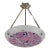 Loys Lucha French Art Deco Pendant Light 1930s - Enameled Pink Foliage Bowl For Sale