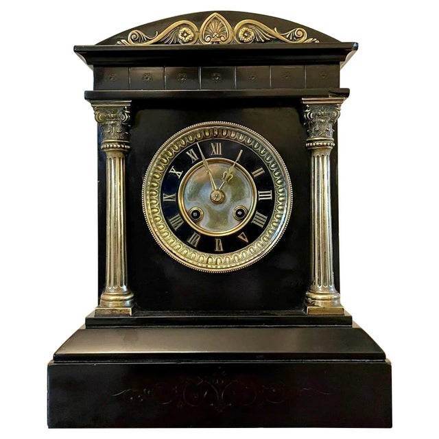 19th Century Marble Mantel Clock For Sale - Image 14 of 14