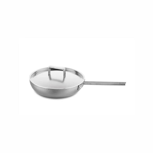 Contemporary Mepra Frying Pan With Lid Attiva Pewter For Sale - Image 3 of 3