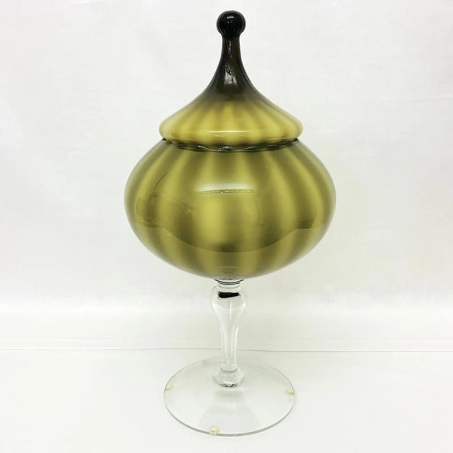 Green Vintage Green Cased Glass Apothecary For Sale - Image 8 of 8