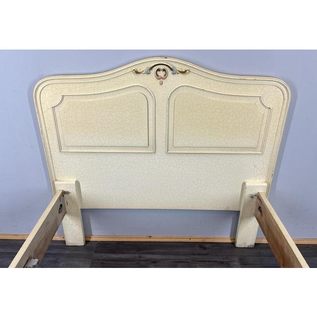 Vintage French Single Bed Frame with Carved Headboard For Sale - Image 10 of 16