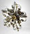 Vintage Italian Florentine Style Gilt Wrought Iron Flush Mount Ceiling Light For Sale - Image 6 of 18