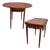 Mid 20th Century Pair of Hickory Chair Style Drop Leaf Side Tables With Fan Inlay and Brass Pulls For Sale