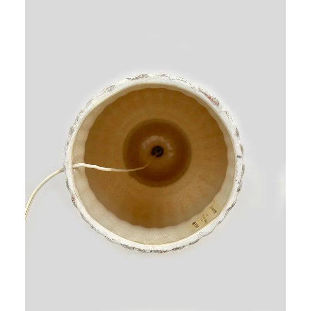 Cream Ceramic Table Lamp by Tommaso Barbi for B Ceramiche, Italy, 1970s For Sale - Image 8 of 10